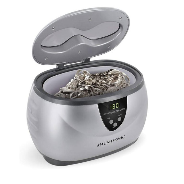 Magnasonic Ultrasonic Cleaner - 20oz Stainless Steel Tank, Digital Timer, 5 Cleaning Modes, Ultrasonic Jewelry Cleaner for All Jewelry, Eyeglasses, Watches, Dentures, Retainers & More