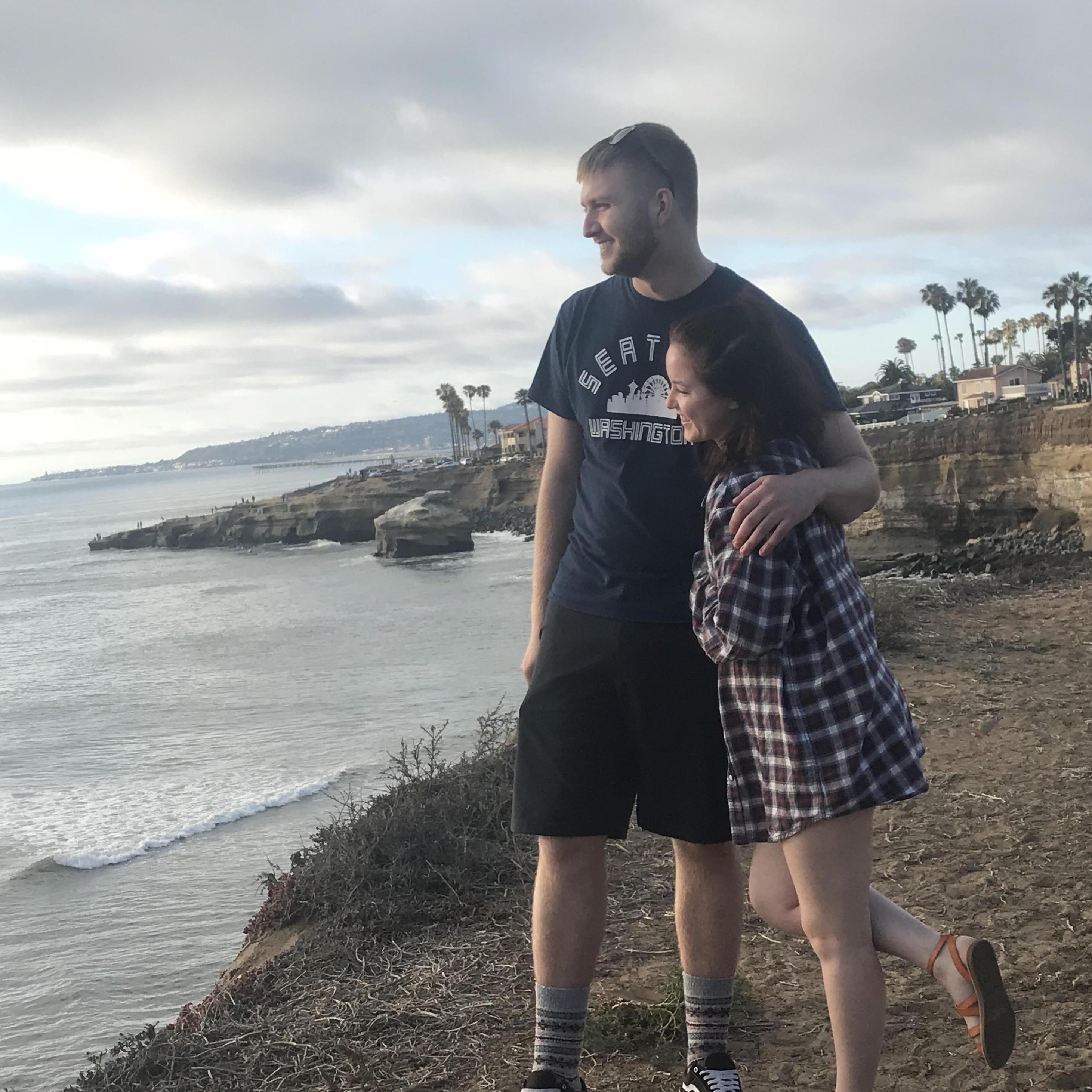 Enjoying the view at Sunset Cliffs
