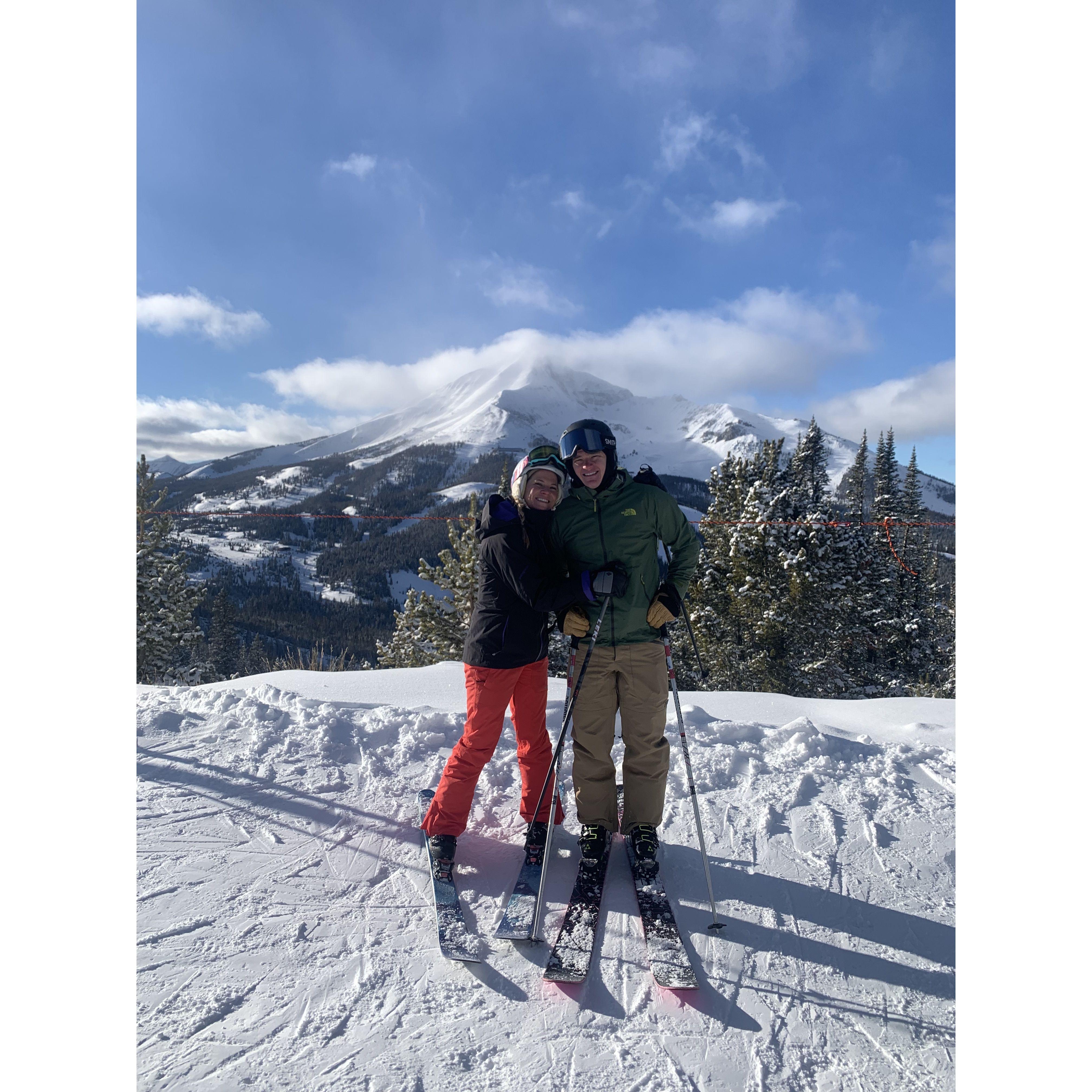 Skiing in Big Sky, February 2022