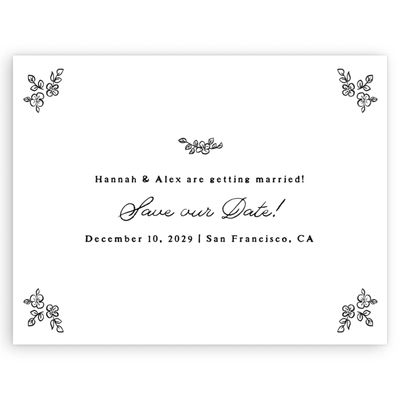 White Wedding Digital Save the Date - Leda Landscape