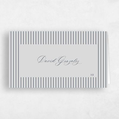 Moon Mist, Grey Wedding Place Card - Robin