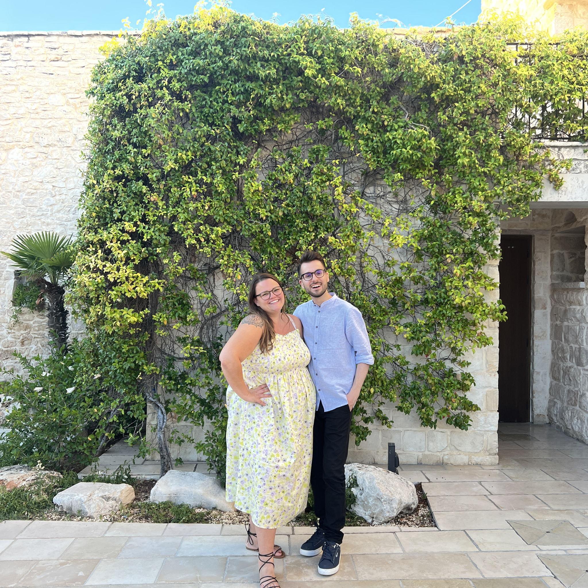 At Antonio's nephew, Diego's Christening in 2024. The first trip to Puglia, where I met his family.