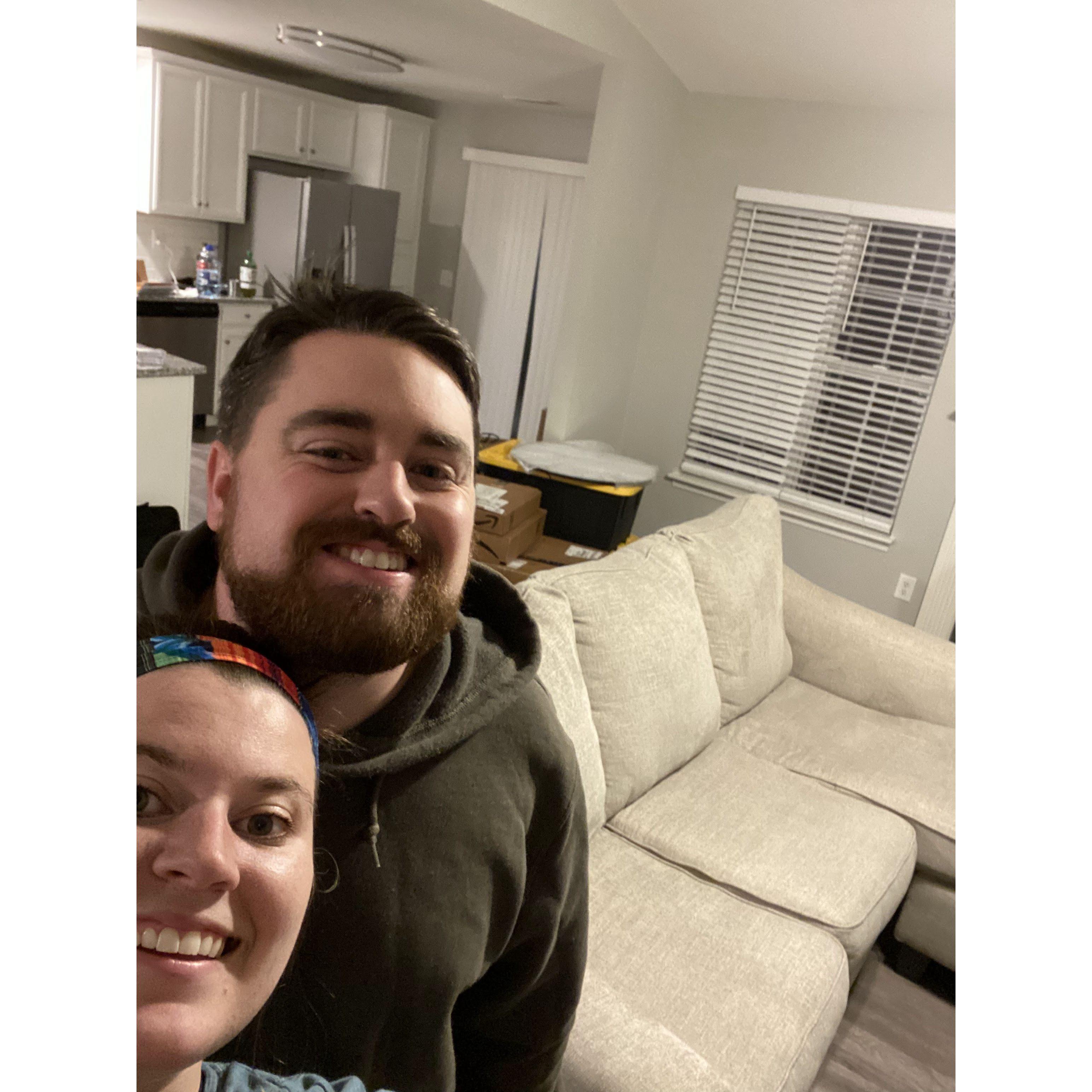 Our first picture together in our Charlotte house.