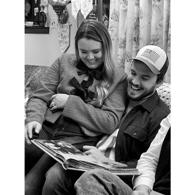 Checking out the Family Pictures