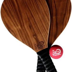 Frescobol Walnut Wood Beach Paddle Kit