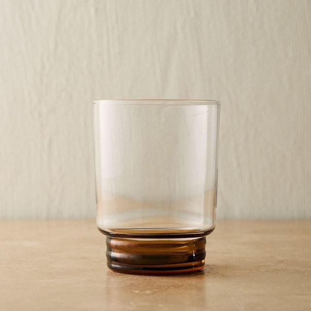 Groove Glassware, Dof Glass, Amber, Set of 4