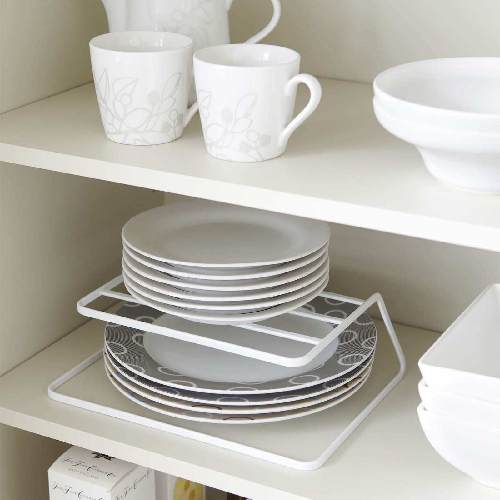 Crate&Barrel Yamazaki Tosca Wide White Dish Storage Rack