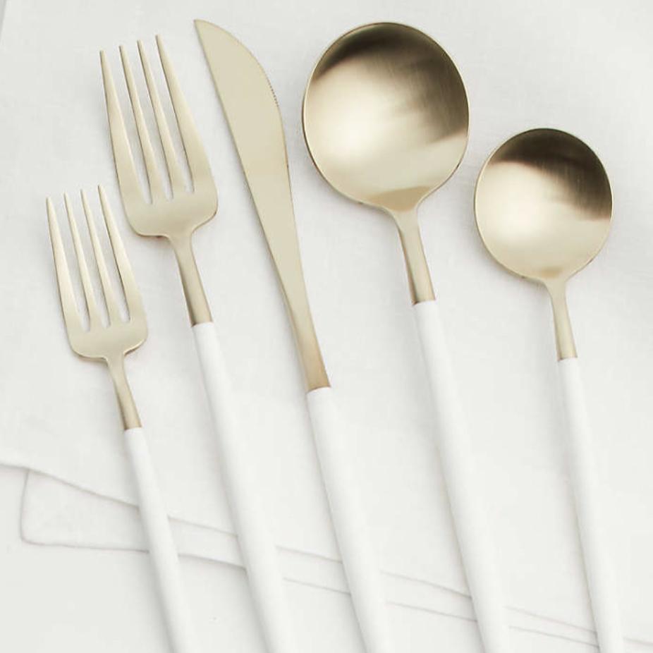 Aero White Champagne 20-Piece Flatware Set