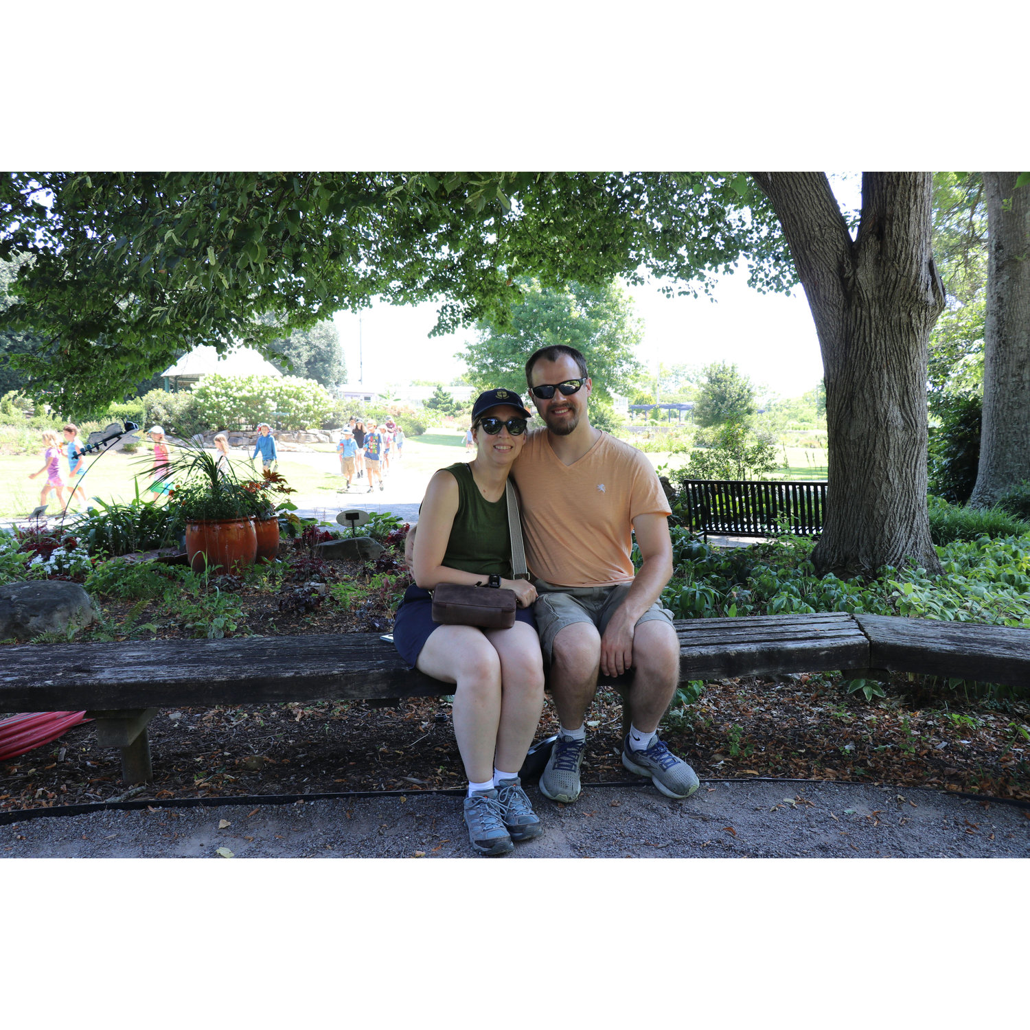 At a flower garden