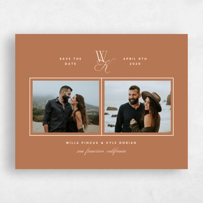 Tuscany, Brown Wedding Save the Date - Lux Multiphoto