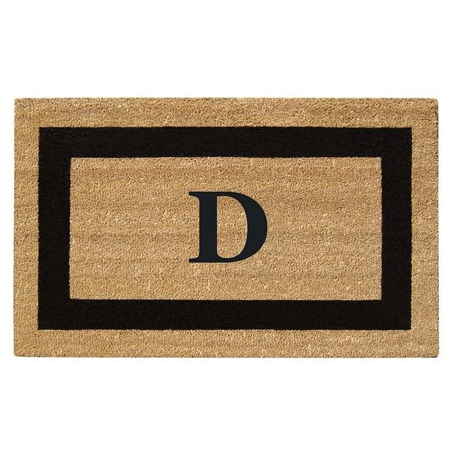 Nedia Home Natural Coco Coir Superscraper 20" x 36" Monogrammed D Entrance Door Mats | Heavy Duty Rectangular Welcome Mats for Patio | Anti-Slip Dirt Trapper | Doormat for Indoor or Outdoor Use