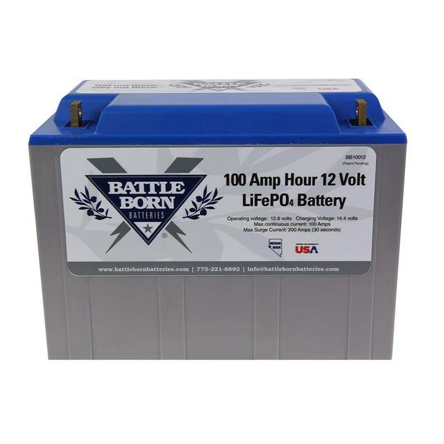 Battle Born LiFePO4 Deep Cycle Battery - 100Ah 12v with Built-in BMS - 3000-5000 Deep Cycle Rechargeable Battery - Perfect for RV/Camper, Marine, Overland/Van, and Off Grid Applications