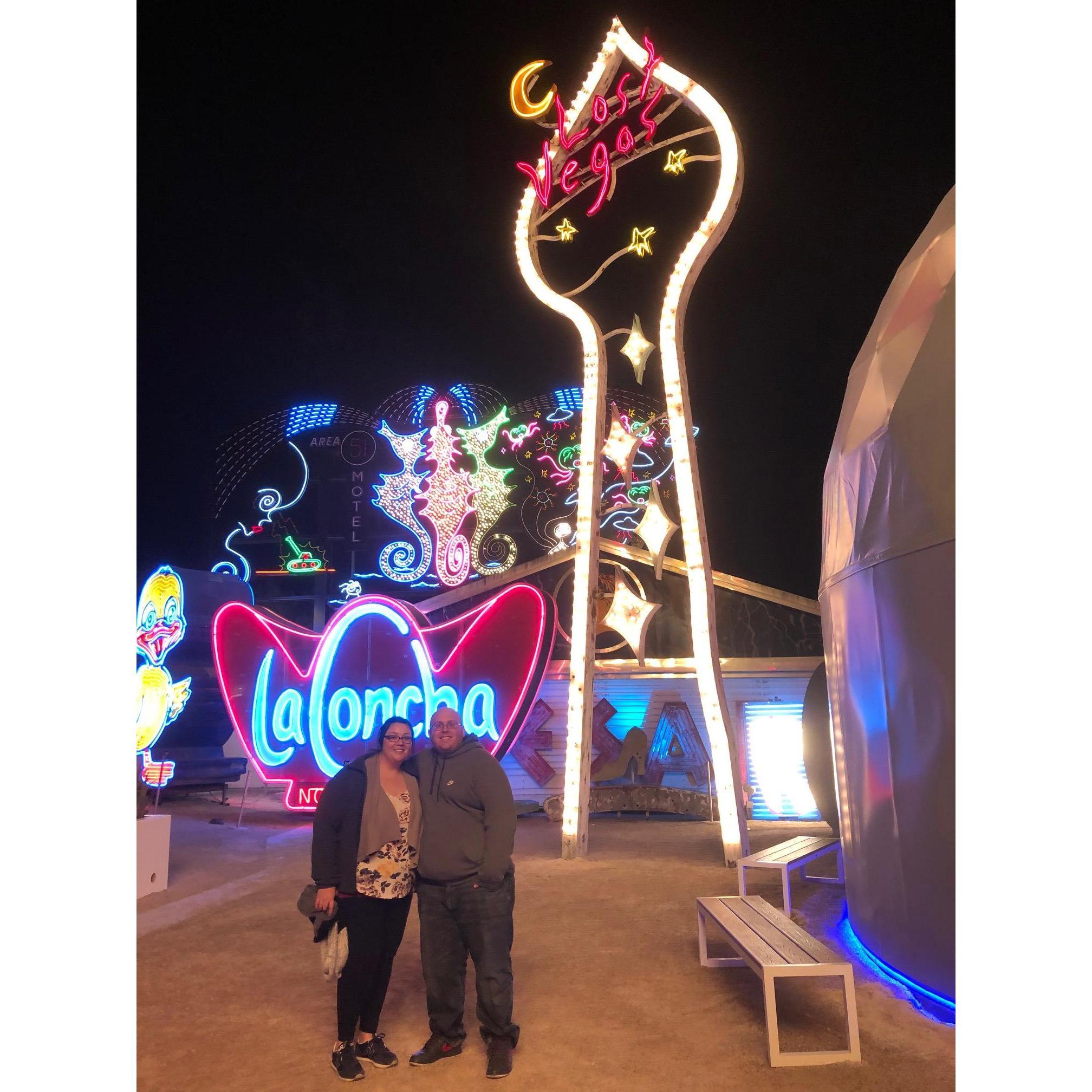 Our first Valentine's Day was spent at the Neon Boneyard in Las Vegas