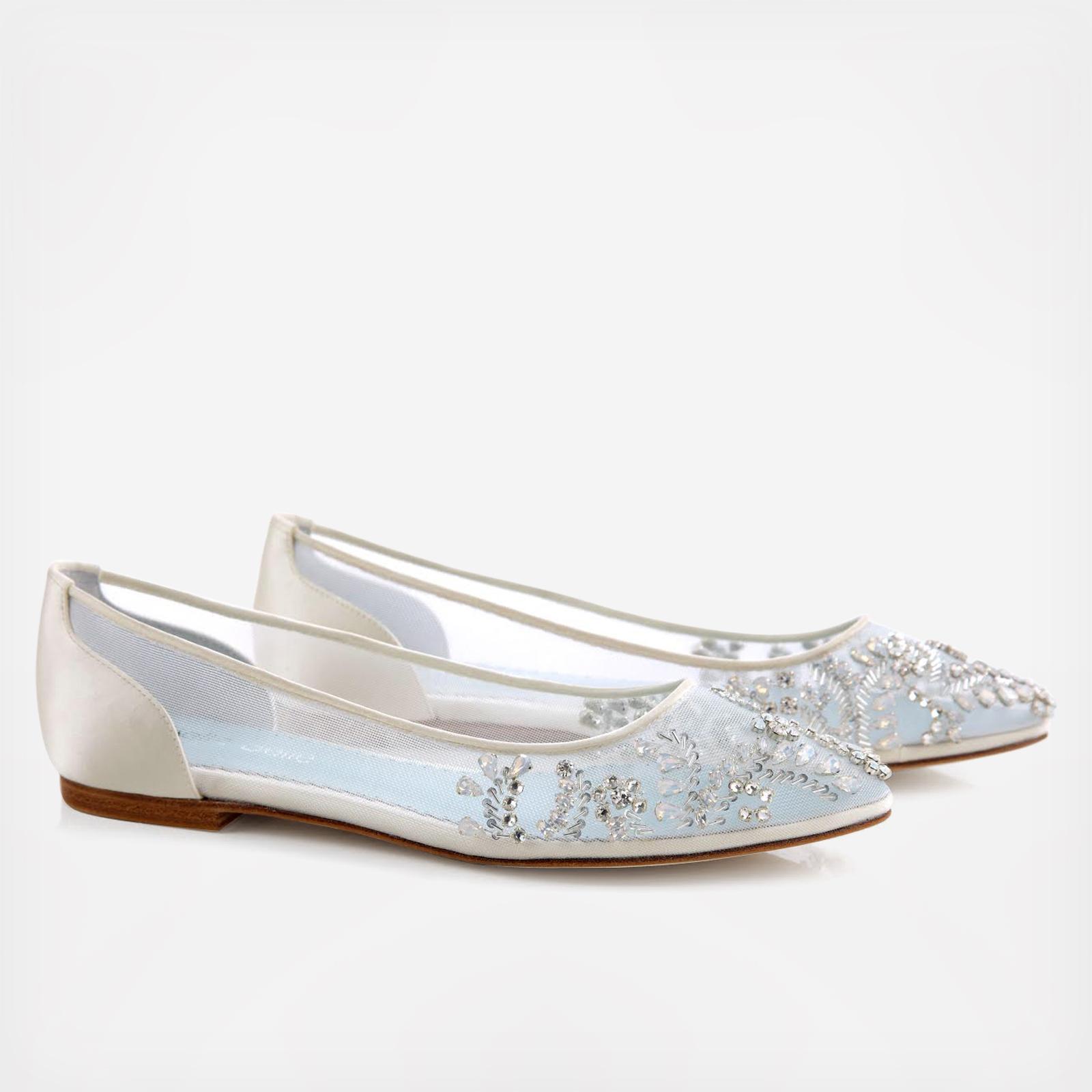 flat embellished wedding shoes