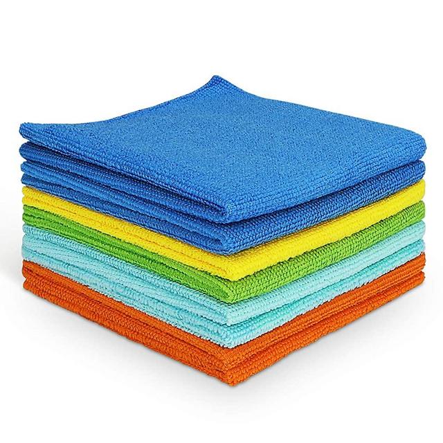 AIDEA Microfiber Cleaning Cloths Softer, More Absorbent, Lint-Free, Wash Cloth for Home, Kitchen, Car, Window (12in.x 12in.)—8PK