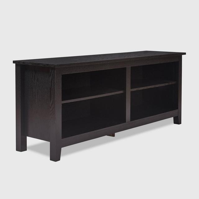 60" Wooden 4 Shelf TV Stand Black - Click Decor