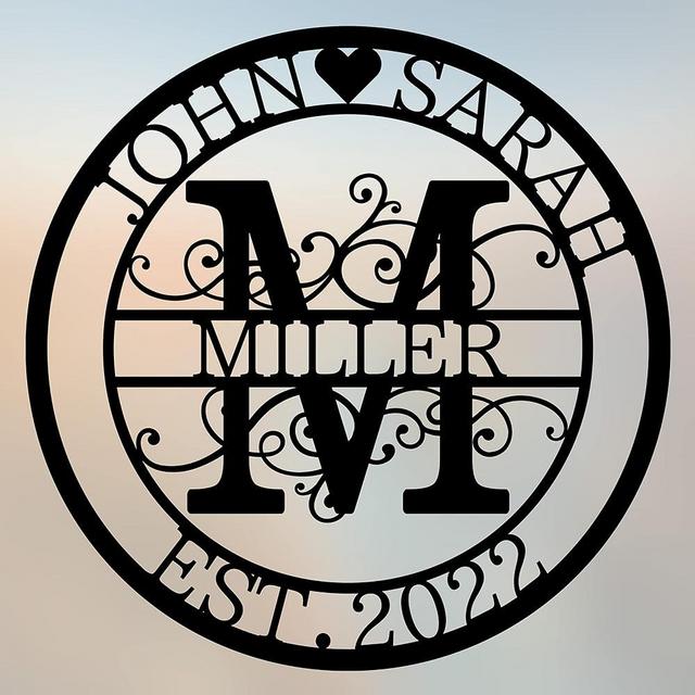 Personalized Last Name Metal Signs - Custom Signs - Split Letter Monogram Family Name Sign- Wall Art - Outdoor - Housewarming Gift for Couple - Personalized Anniversary Wedding Gift
