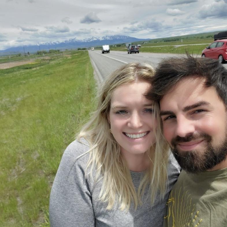 On our 35 hour road trip to Canada and stopped on the side of the rode when we saw our first mountain range!