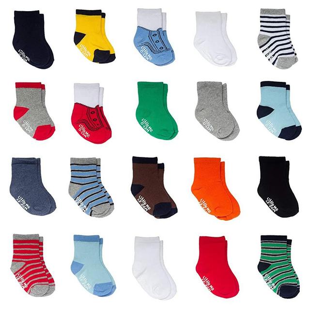 Little Me 20-Pack Newborn Baby Infant & Toddler Boys Socks, 0-12/ 12-24 Months, Assorted Size Pack, Multi Color