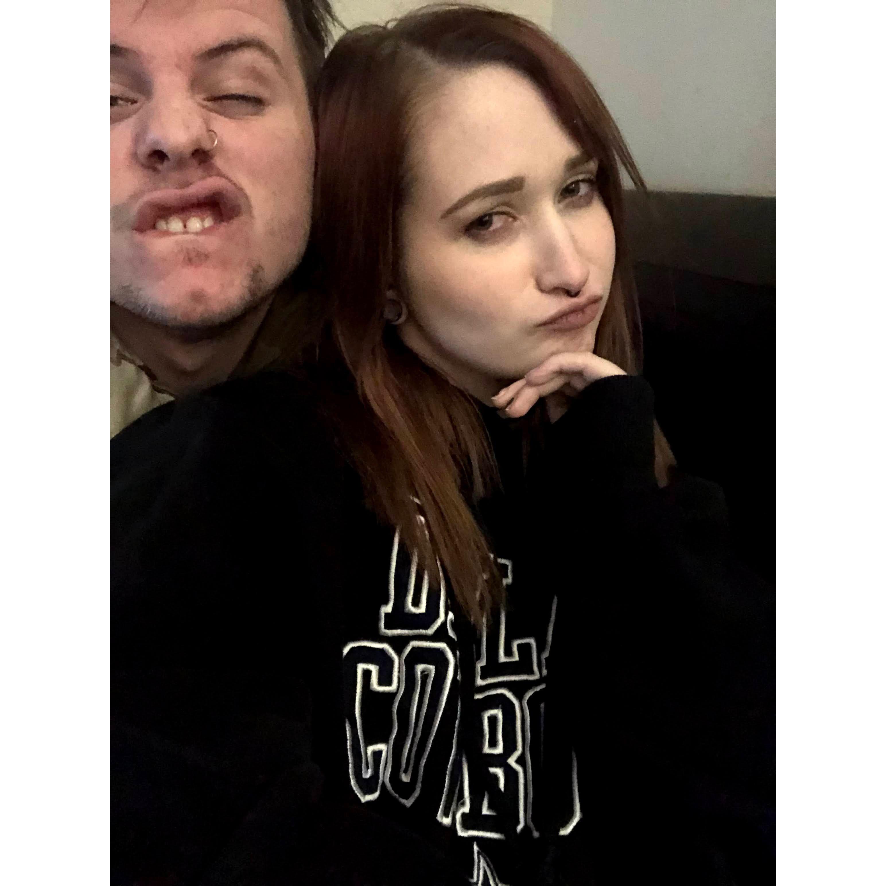No real explanation for this one. We're just kiiinda silly and goofy or whatever. Goosin' around