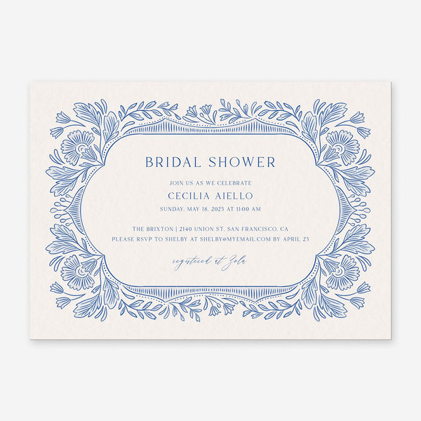 Caleania Landscape | Dark Cobalt | Zola Wedding & Bridal Shower Invitations