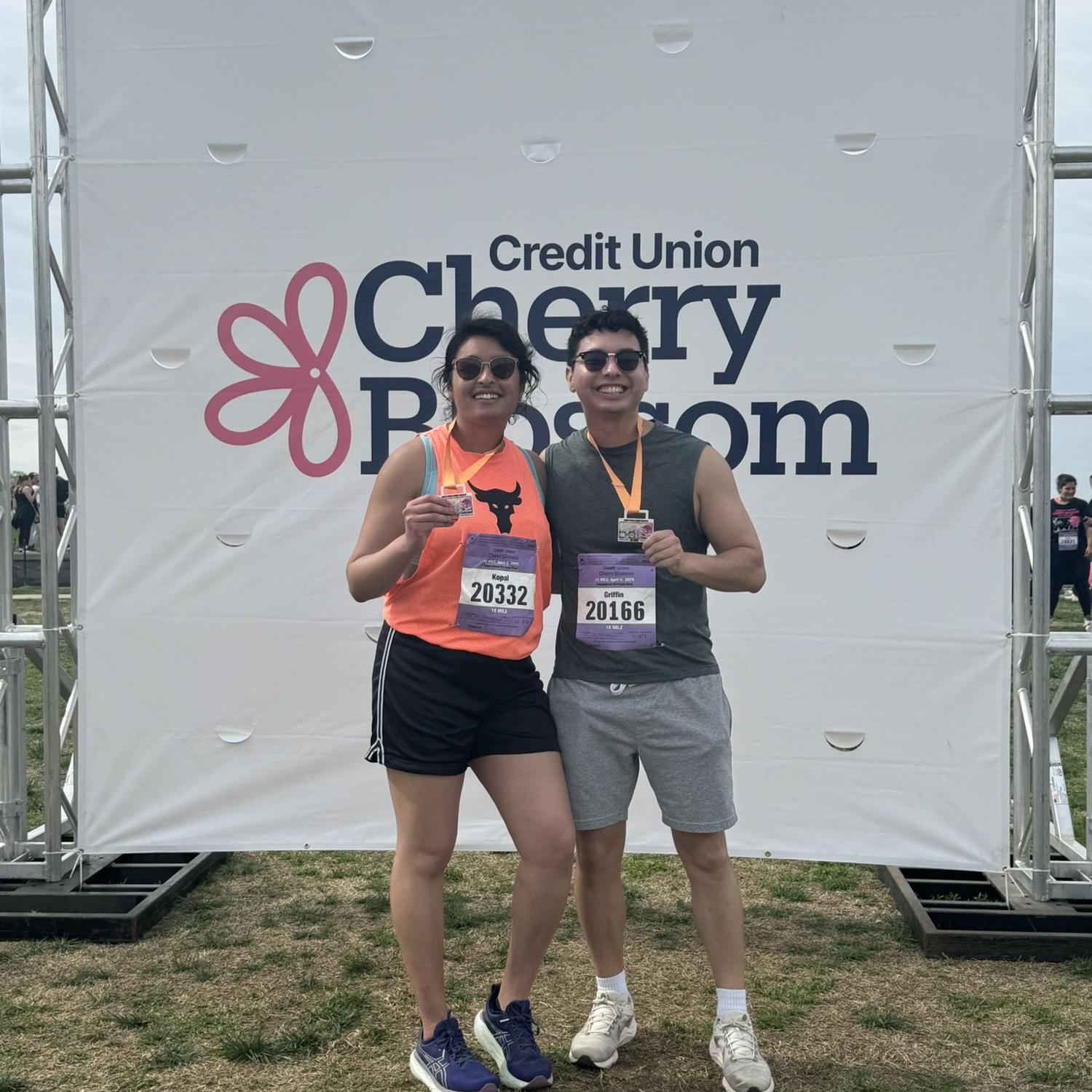 Ran the Cherry Blossom 10-miler together!