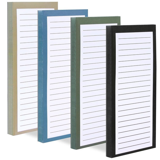 FLIPPED 4 Pack Magnetic Notepads for Refrigerator, Notepad Grocery List Large Magnet Pad for Fridge,Full Magnet Back Design Magnetic Memo Pads for Grocery List, Shopping List, to-Do List(200 Sheets)