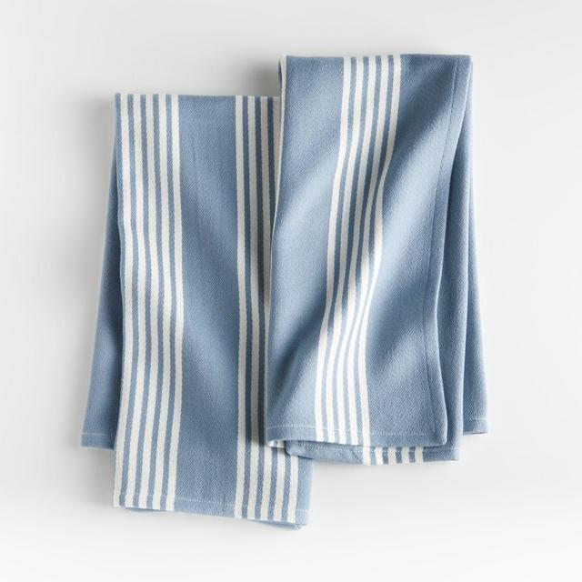 Blue Stripe Dish Towels, Set of 2