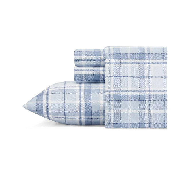 Laura Ashley Cotton Flannel 4-Piece Sheet Set, Queen