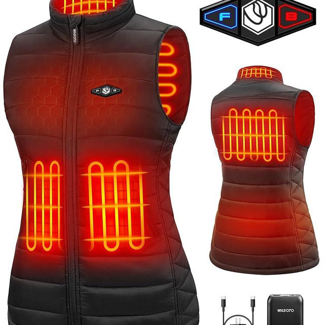 WASOTO Heated Vest Women With 16000 mAh Battery Pack Charger Included Washable Rechargeable For Indoor Outdoor Work Cycling