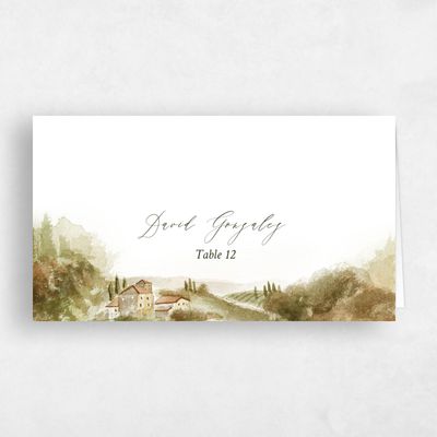 Dijon, Brown Wedding Place Card - Hillpine