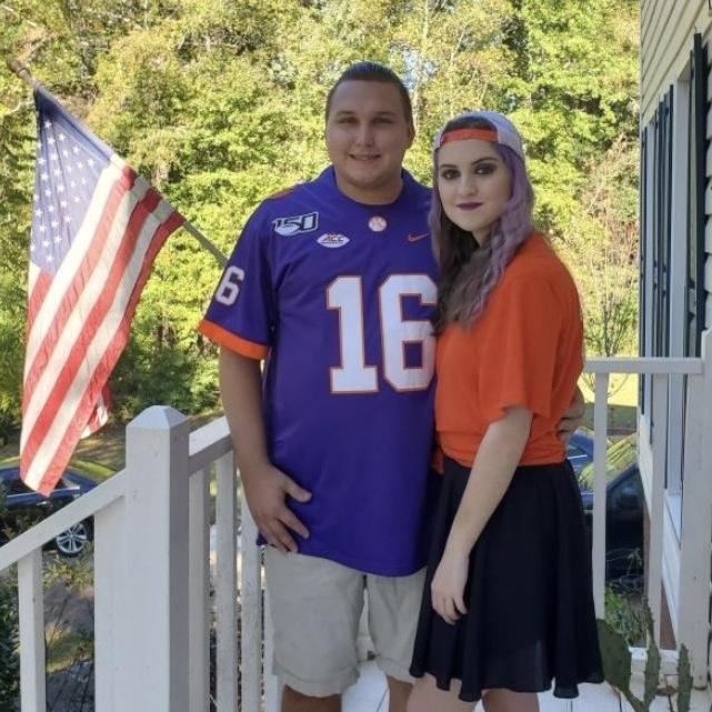 Us going to see Clemson play (and beat) Georgia Tech! Go Tigers! 🧡💜