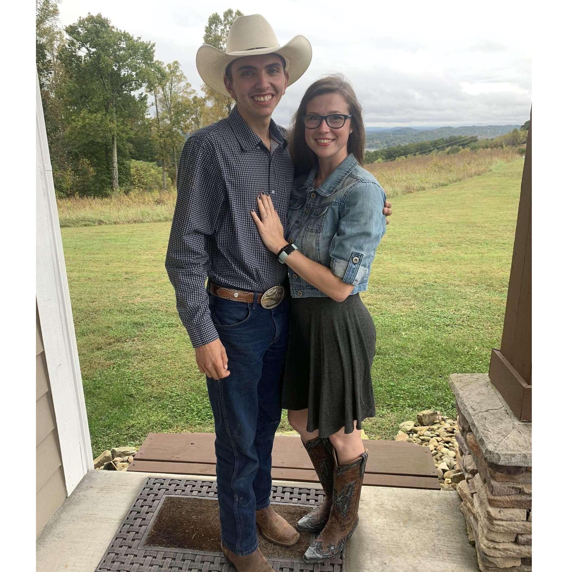 Attending our first wedding as an engaged couple!