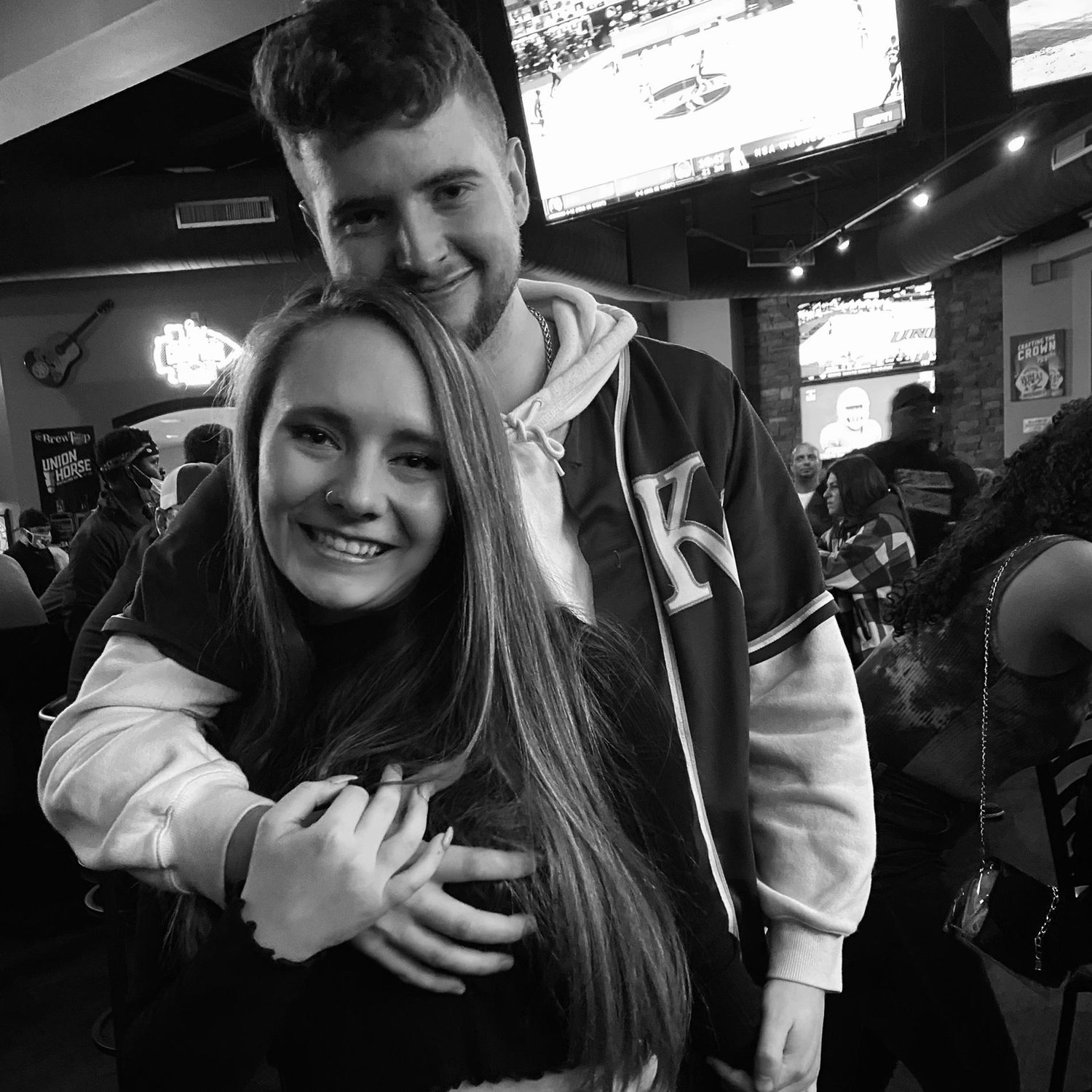 One of our first pictures together at our favorite bar, Brewtop.