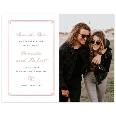 Dusty Peach, Orange Wedding Digital Save the Date - Elspeth Photo