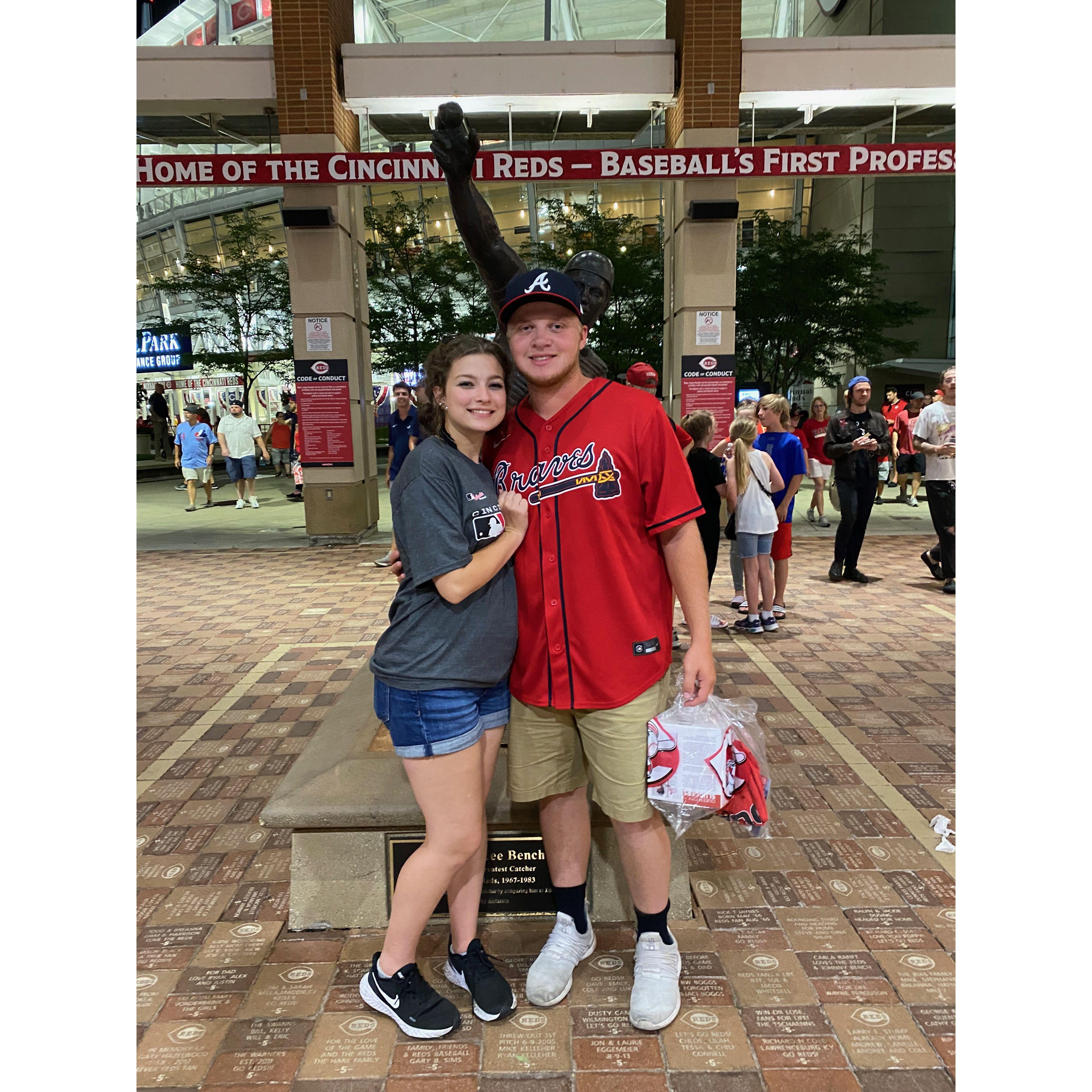 Jackson's first MLB game in Cincinnati (Atlanta Braves vs Cincinnati Red's)! We had so much fun! 6/2021
