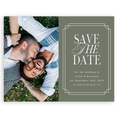 Dark Sage, Green Wedding Digital Save the Date - Cato Photo