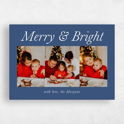 Dark Cobalt, Blue Holiday Card - Crown