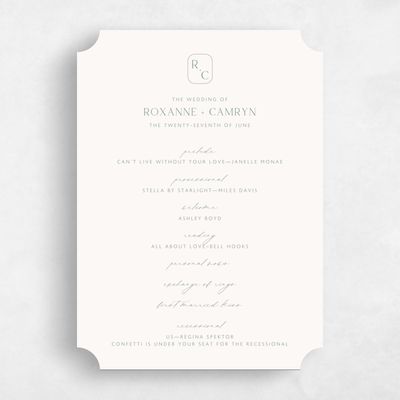 Beige Ticket Wedding Program - Altair