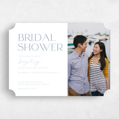 Blue Ticket Wedding Wedding Shower Invitation - Blonshine Photo