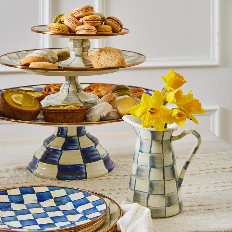 MacKenzie-Childs, Royal Check Pedestal Platter | Zola