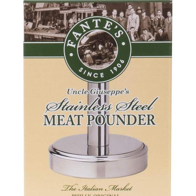 Fantes Meat Pounder, Stainless Steel, 5-Inches Tall with 3.25-Inch Pounding Surface, The Italian Market Original since 1906, 1 EA