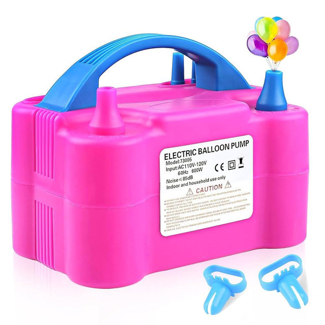 QIPUMP Balloon Pump Electric,110V 600W Balloon Blower Inflator Dual Nozzle Air Pump Balloons Inflator for Decoration, Party, Sport,Gifts:2 Balloon Tying Tools