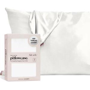 Kitsch Queen Size Satin Standard Pillowcase Thread Count "600" - Ivory