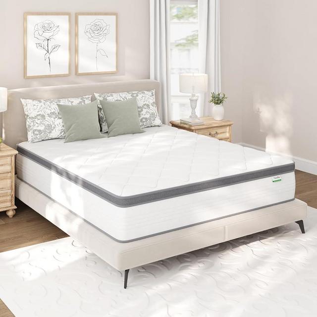 Novilla Full Size Mattress 12 Inch, Hybrid Mattress in a Box with Comfy Foam and Pocket Spring, Soft Feel for Pressure Relief, Bed in a Box, CertiPUR-US