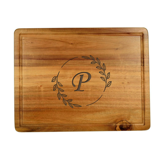 Picnic at Ascot Personalized Large Acacia Cutting, Charcuterie Board