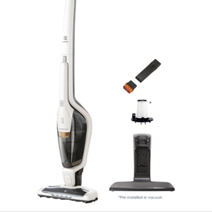 Electrolux Ergorapido Cordless 2-in-1 Vacuum Cleaner with High Suction Power and 180° EasySteer Mobility, 48-Minute Run Time, 2 Power Modes, Satin White