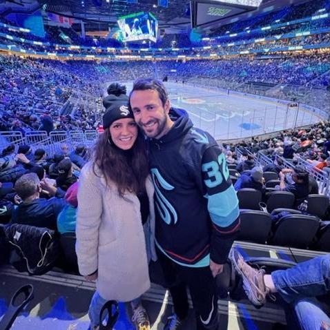 Cheering on the Kraken even though they are not very good and Hannah is a Stars fan.
