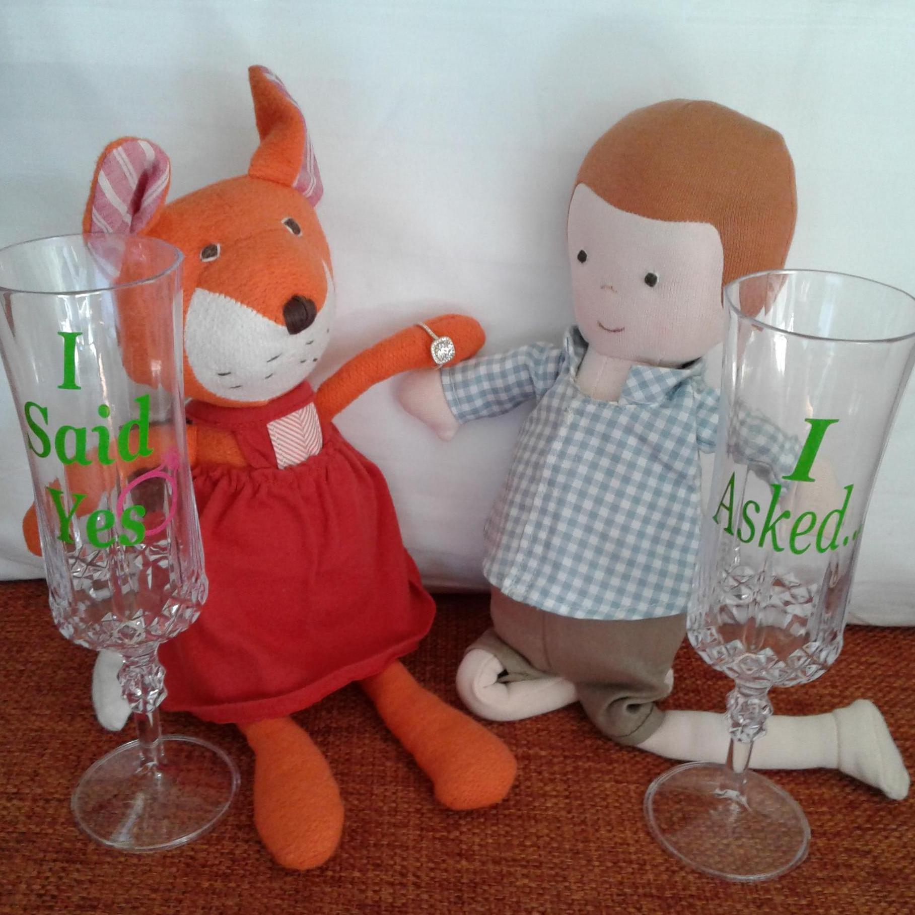 Little Jeffrey proposing to Flora the Fox.