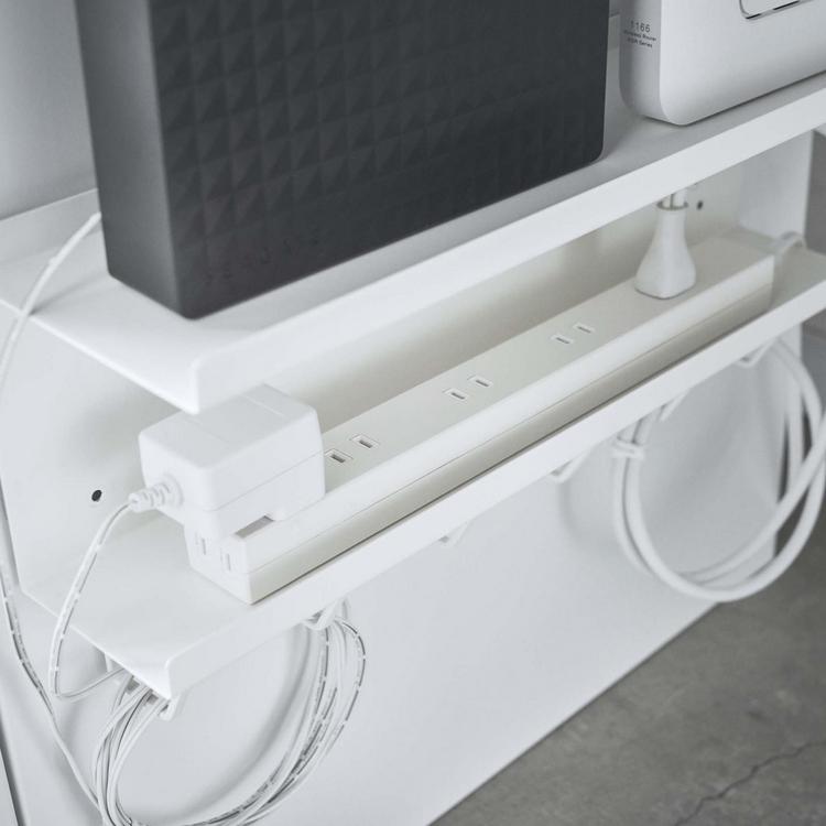 Yamazaki Home Rolling Cable Management Cord Power Strip/Surge Protector Storage Organizer For Office Or Bedroom Steel One Size Black
